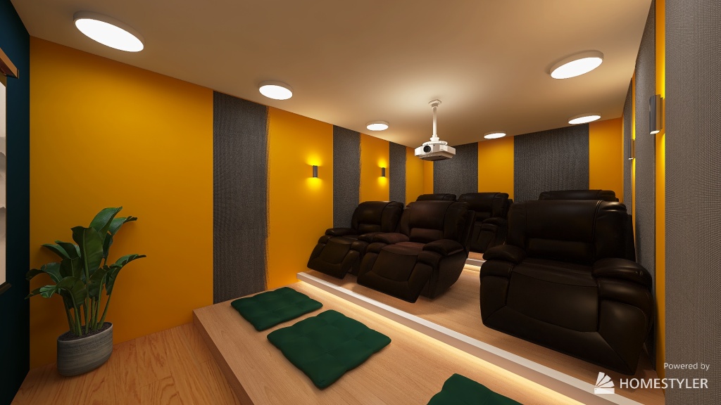 Basement Home Theatre 3d design renderings