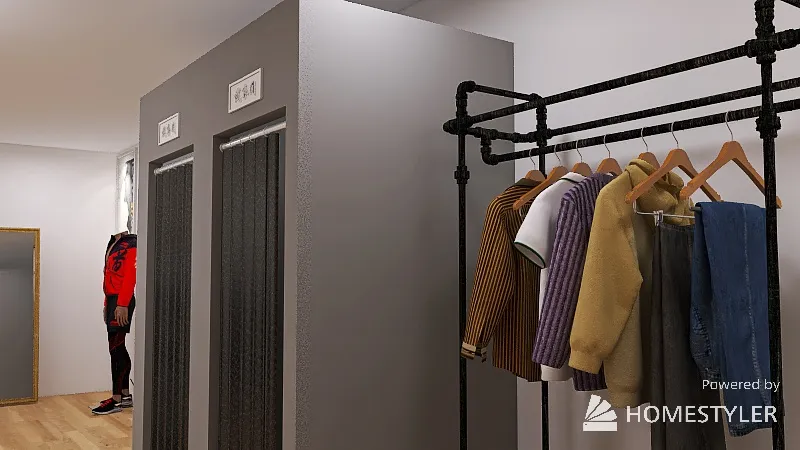 Simple Clothing Store 3d design renderings