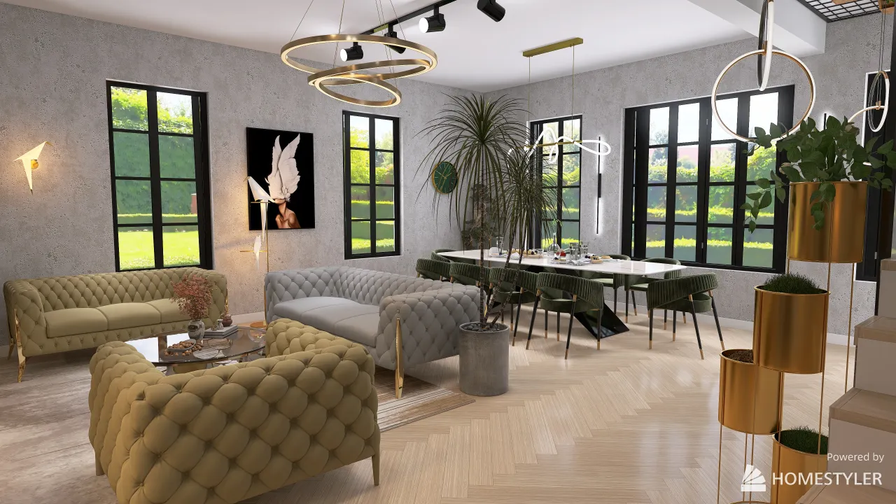 LivingDiningRoom 3d design renderings