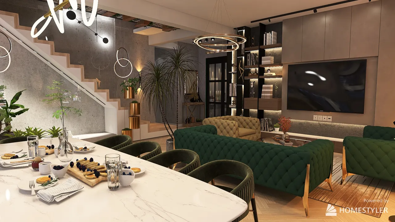 LivingDiningRoom 3d design renderings