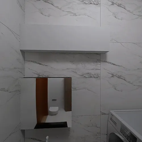 Łazienka - pralka obok prysznica 3d design renderings