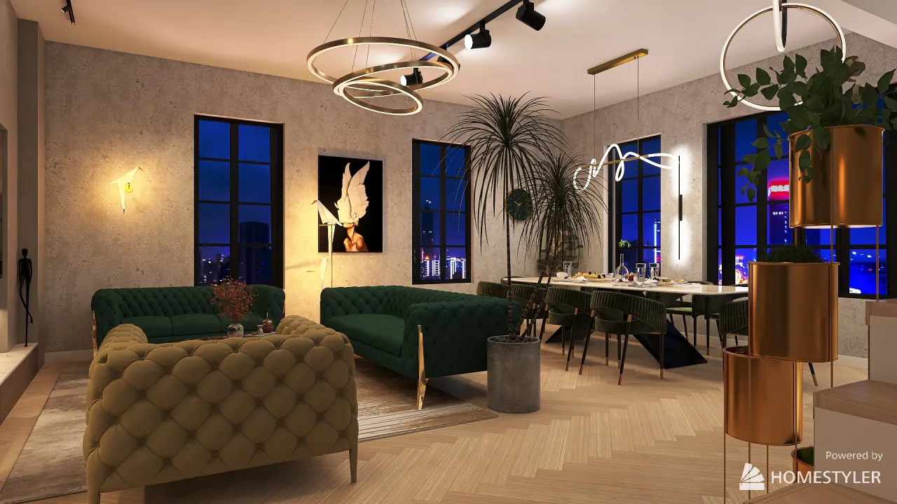 LivingDiningRoom 3d design renderings