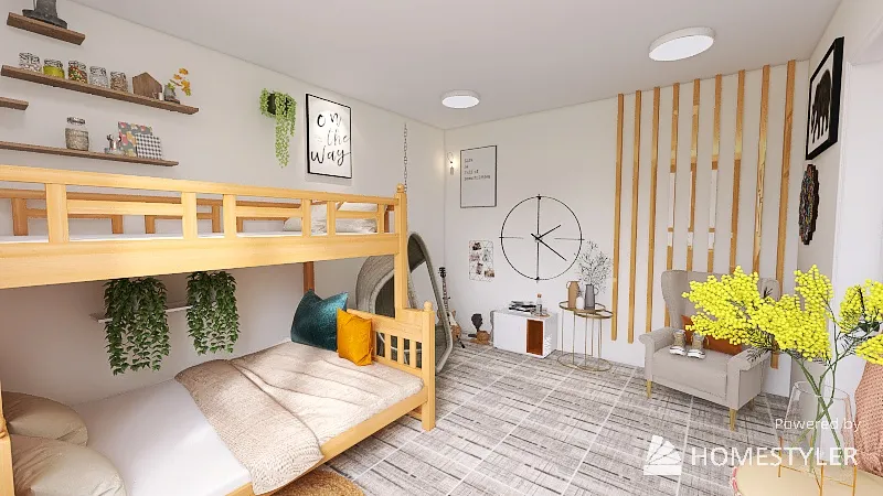 room for two children 3d design renderings