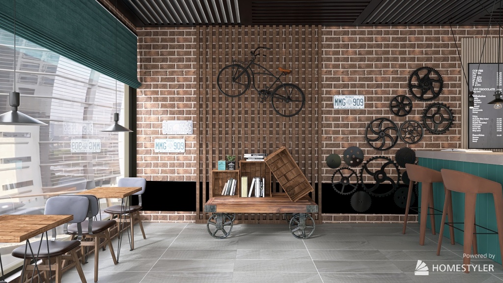 "Garage" men's clothing store. 3d design renderings