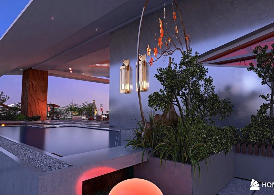 The Golden Moon Diner and Roof Garden Terrace. Design Rendering