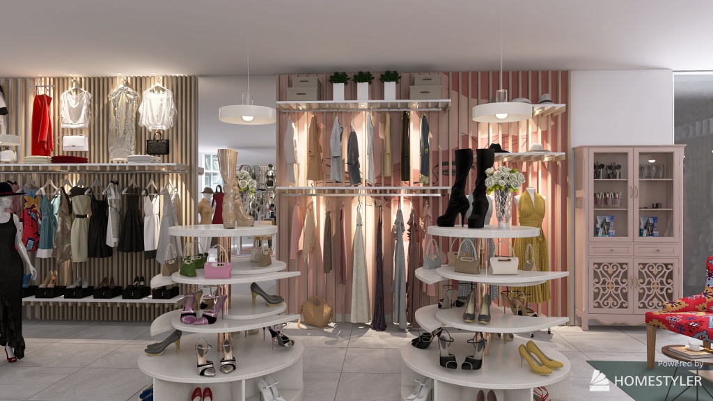 His and Hers Boutique's 3d design renderings