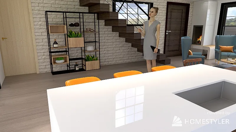 Sala-Comedor-cocina 3d design renderings