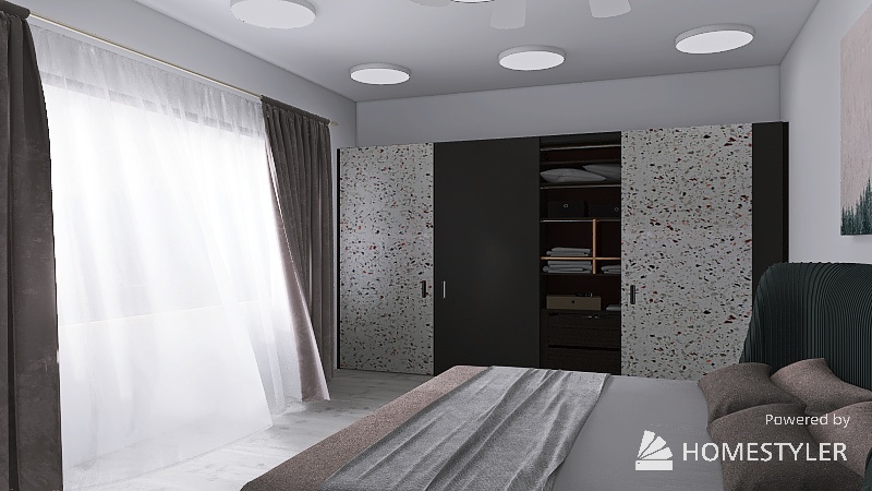 stylish bedroom 3d design renderings