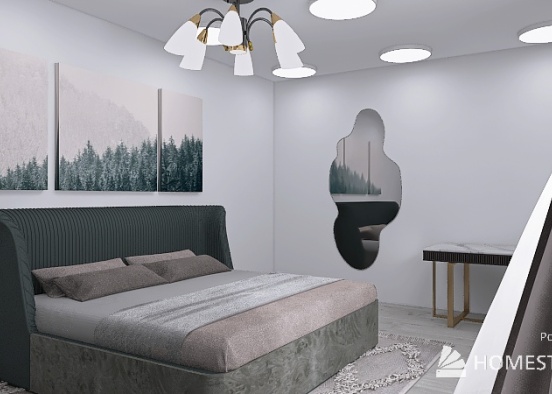 stylish bedroom Design Rendering