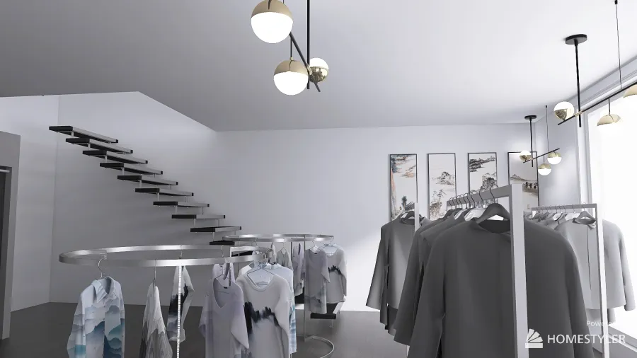 valentino clothing store 3d design renderings