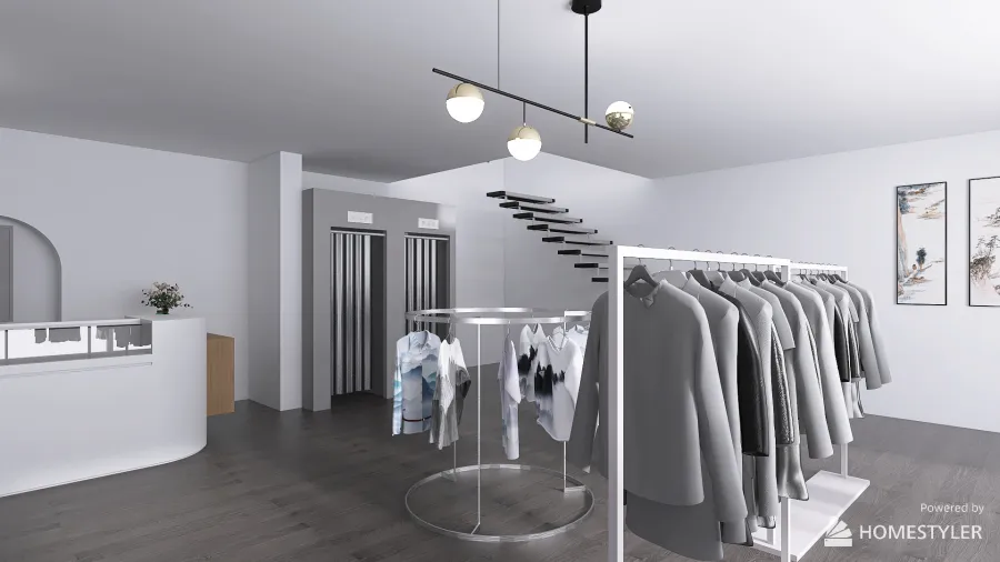 valentino clothing store 3d design renderings