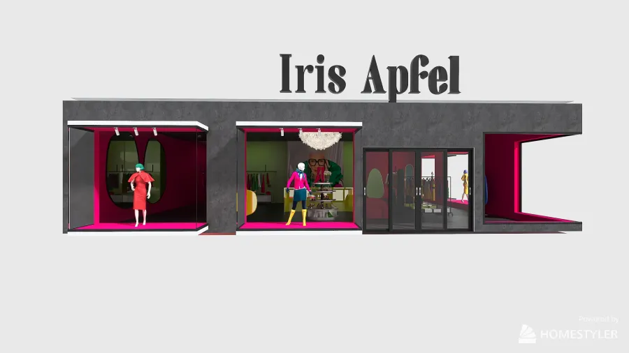 Iris Apfel Studio 3d design renderings