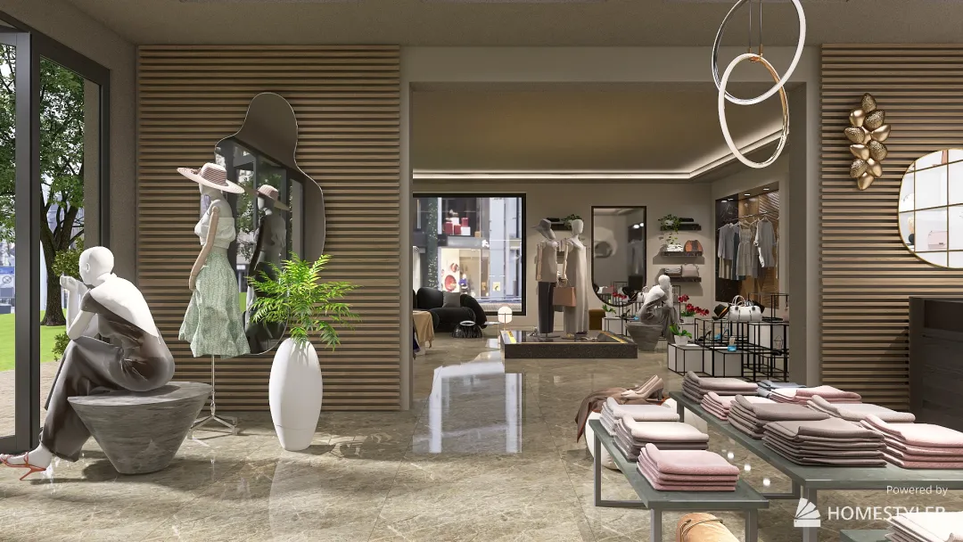 his & hers fashion store 3d design renderings