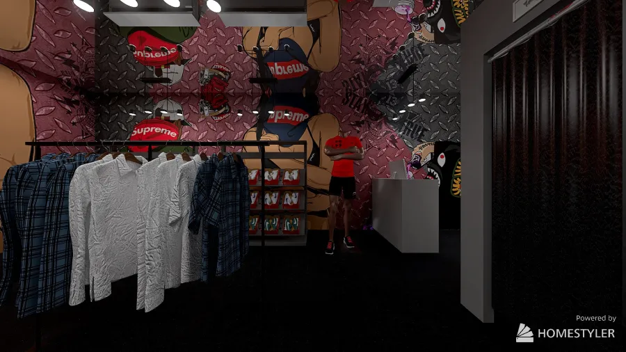 Man's Clothing store 3d design renderings