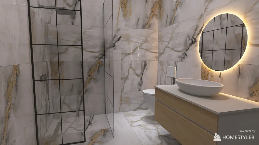 Μπάνιο Carbis Gold 3d design renderings