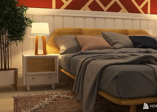 Bohemian Style Bedroom Design Rendering