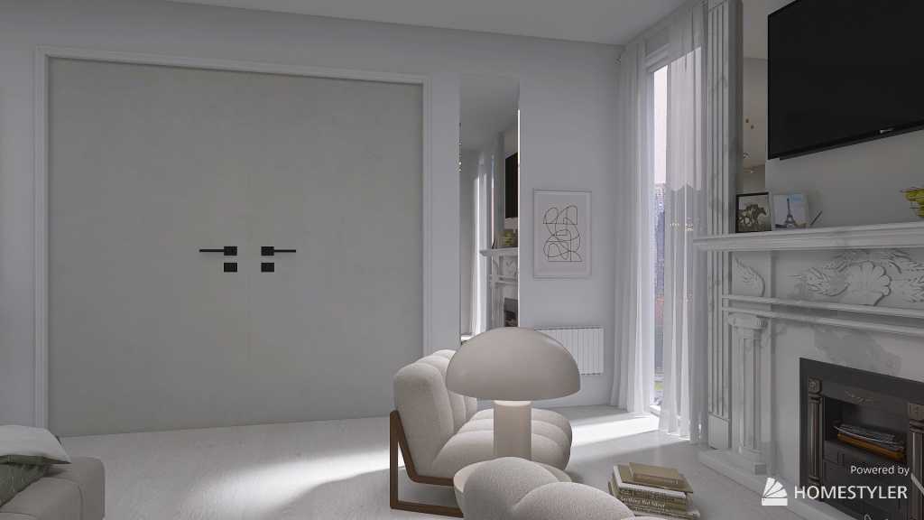 Bedroom (light colored) 3d design renderings