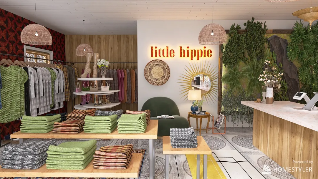 Little Hippie Shop 3d design renderings