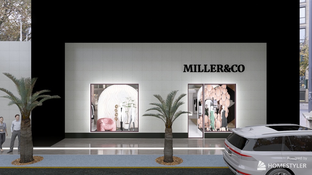 Fashion Shop Miller 3d design renderings