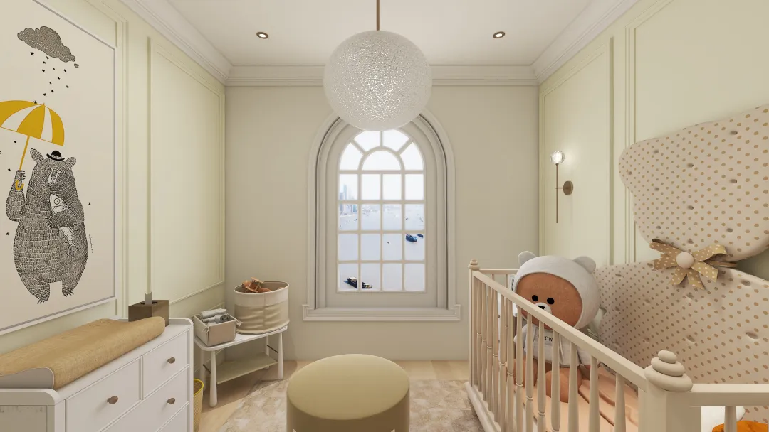 Yellow Bear Room 3d design renderings
