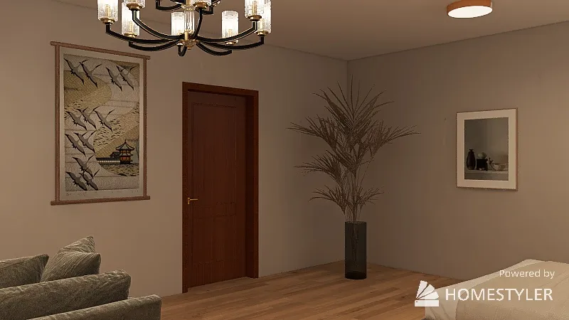 Japandi Style Bedroom 3d design renderings