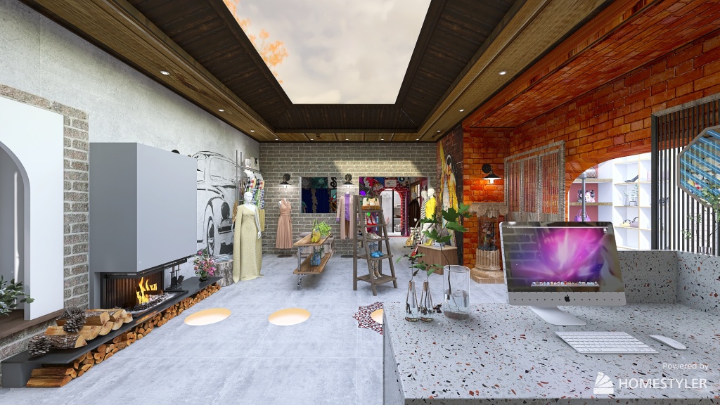 negozio sala 1 3d design renderings