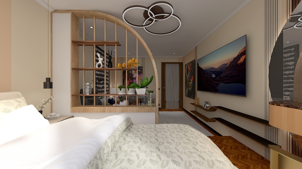 Вітальня /Спальня 2 3d design renderings