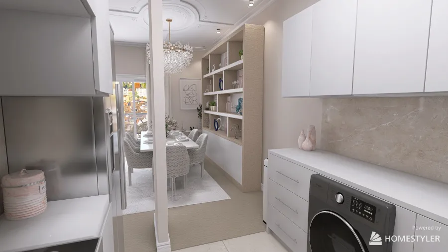 Livingroom/ Dining room/ Kitchen 3d design renderings