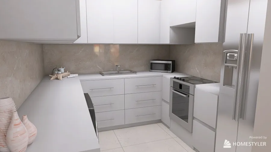 Livingroom/ Dining room/ Kitchen 3d design renderings