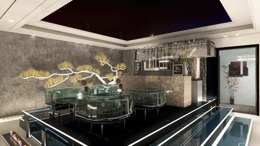 Lobby lounge 3d design renderings