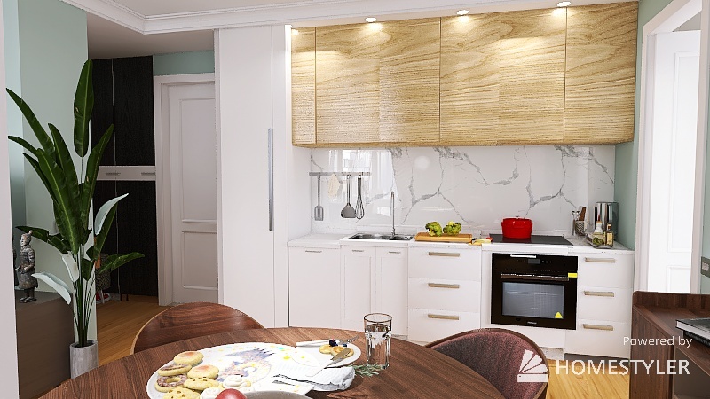 Черн кухня FIN  stol 2 дв 800 3d design renderings
