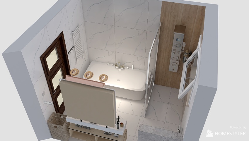 Biela Kúpelňa s hnedou vaňou 3d design picture 7.63