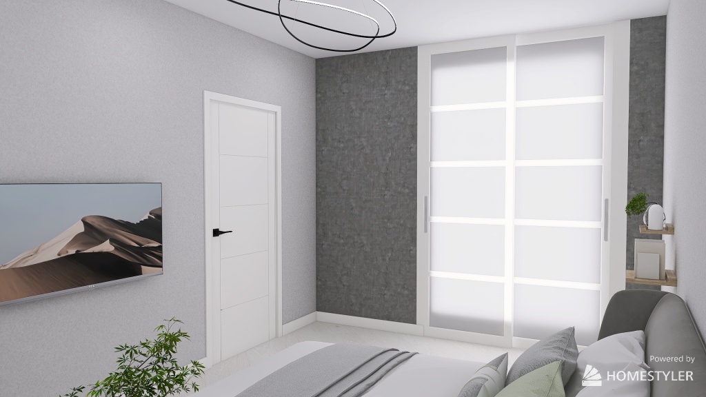 Scandy style bedroom for Alena. 3d design renderings