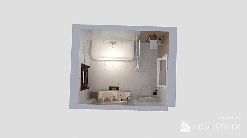 Biela Kúpelňa, sivá stena 3d design renderings