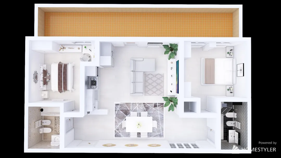 B's house 3d design renderings