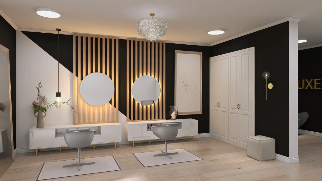 Luxe Aura Hair Salon 3d design renderings