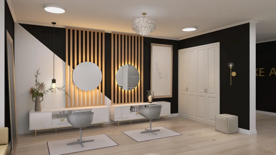 Luxe Aura Hair Salon 3d design renderings