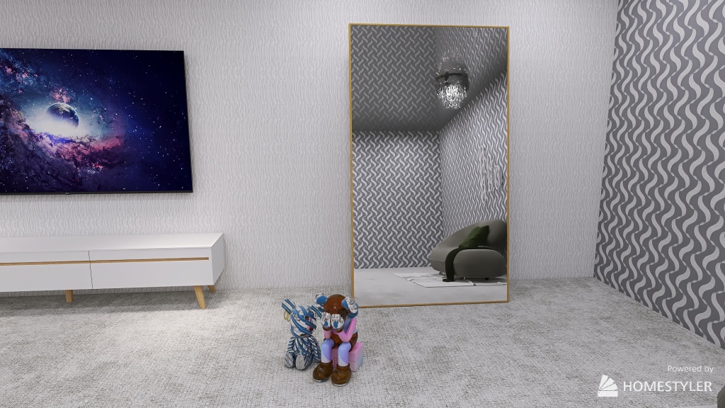 Mirror living room 3d design renderings