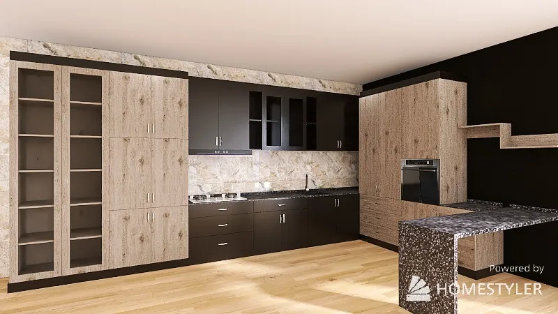Izrada dizajnerske kuhinje sa policama 3d design renderings