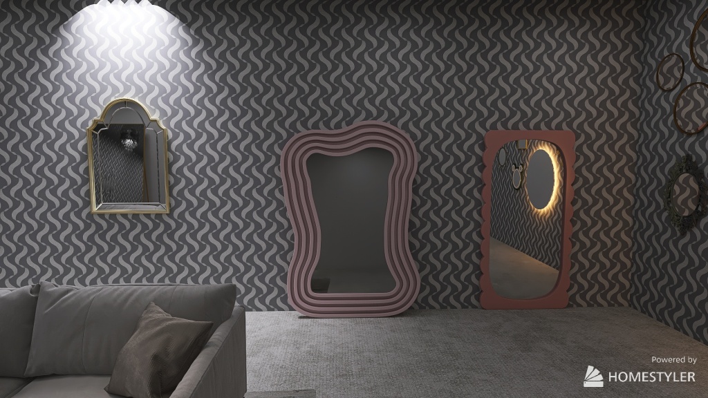 Mirror living room 3d design renderings