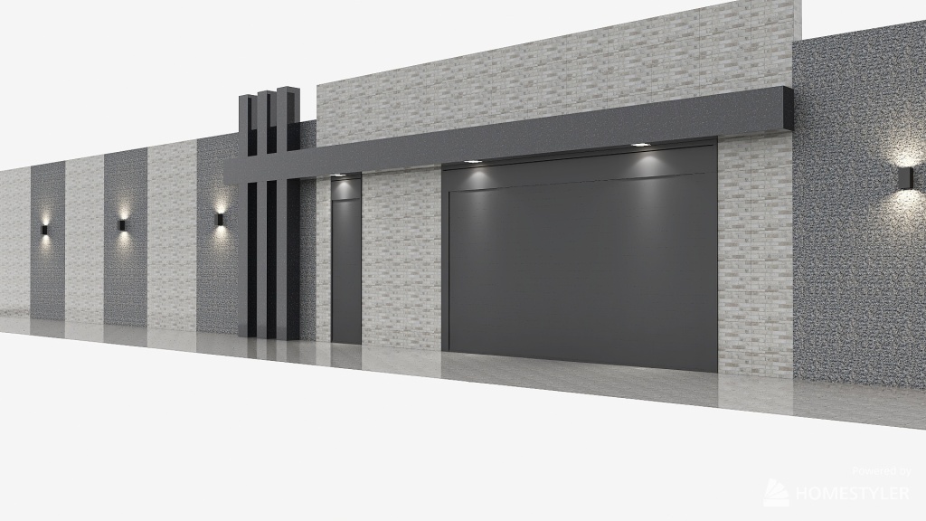 muro porcelanato preto tintura cinza 3d design renderings