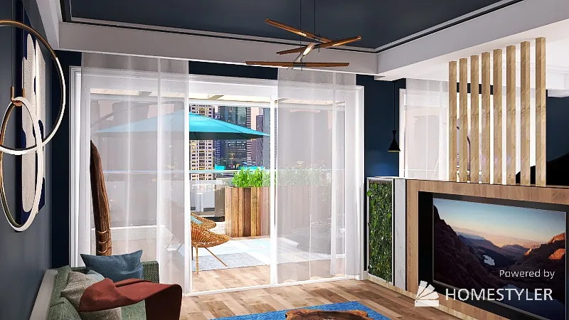 Natural-Mid Century Apartment 3d design renderings