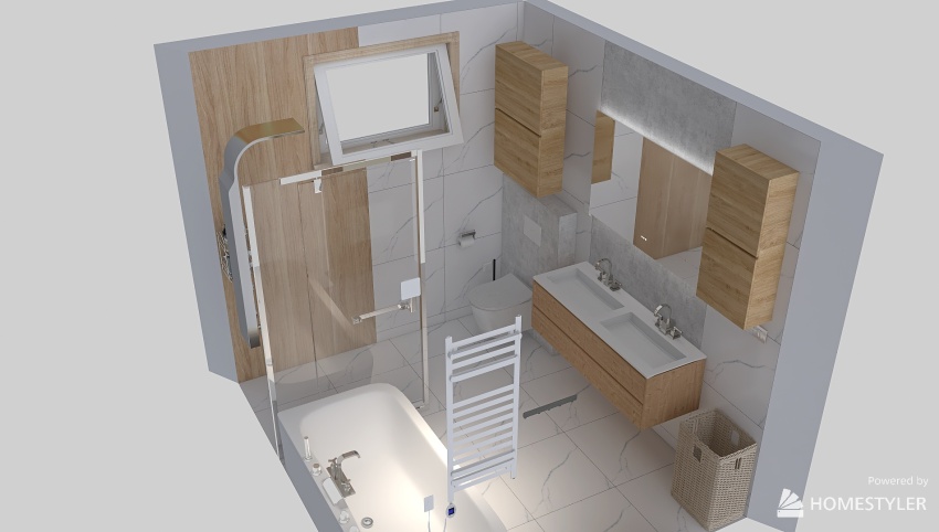 Biela Kúpelňa s hnedým kútom 3d design picture 7.63