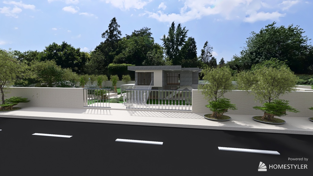 casa moderna con multipiscine 3d design renderings