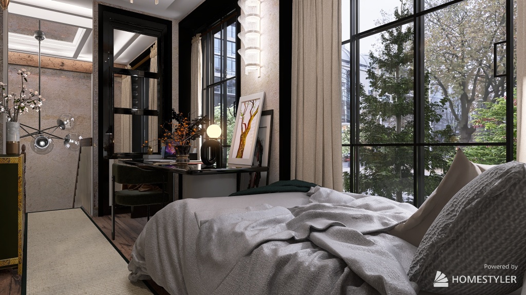 loft with fireplace - Iona 3d design renderings