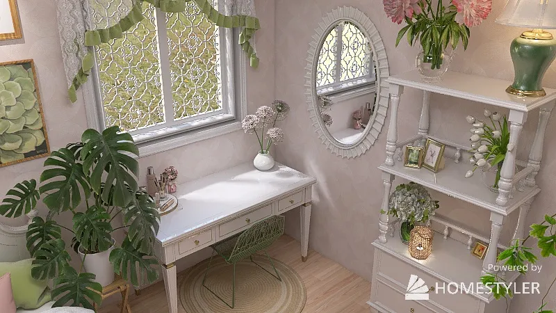 Coquette pastel chic room! 3d design renderings