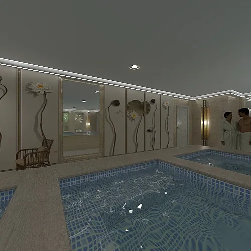 Indoor Hydro Pool 3d design renderings
