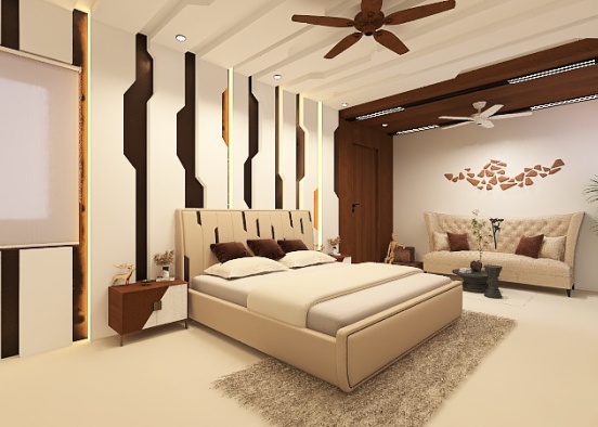 mukesh ji master bedroom second option Design Rendering
