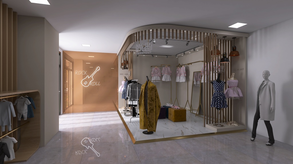 Obřany - coffe and shop 3d design renderings