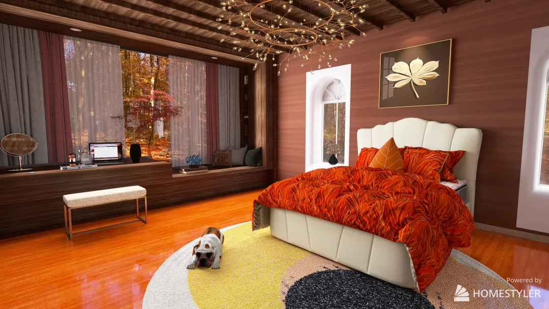 Autumn Master Bedroom 3d design renderings
